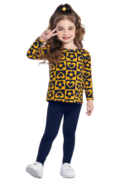 Conjunto Infantil Menina flores