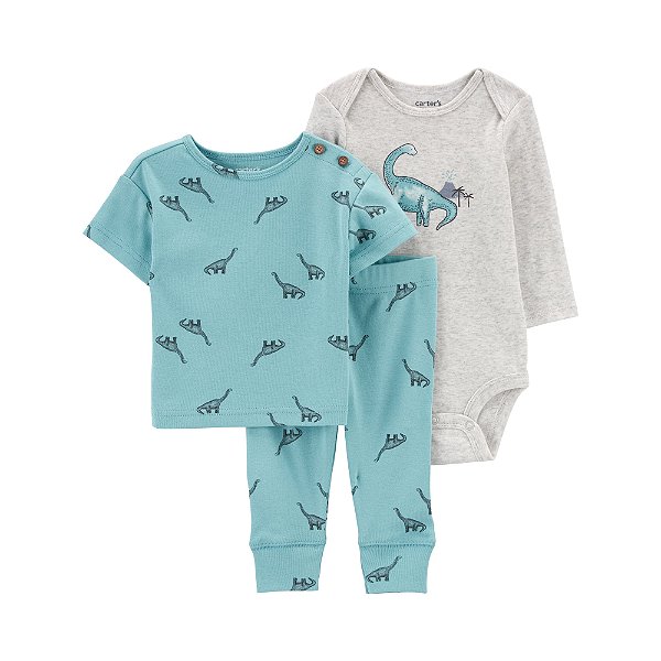 Conjunto 3 peças Carter's Child of Mine, dinossauro