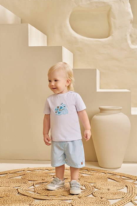 CONJUNTO T-SHIRT EM MEIA MALHA E SHORT