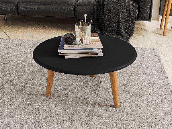 Mesa de Centro Brilhante - PRETO FOSCO