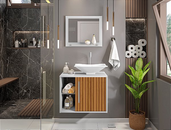 Conjunto para Banheiro BADEN - BRANCO/RIPADO