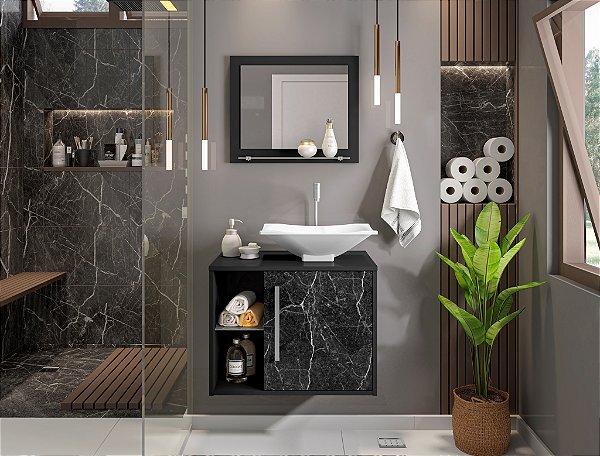 Conjunto para Banheiro BADEN - PRETO FOSCO/NERO