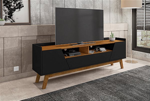 Rack Florença - PRETO FOSCO/NATURALLE