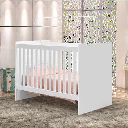 Berço Sofá Cama  Americano Giovana 0,77mx1,32m - Branco - JA Moveis