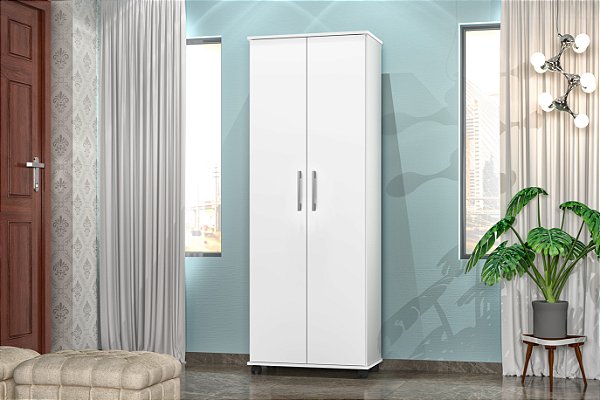 Multiuso Armário Arezzo Organizador 4 Prateleiras com Rodas - Branco