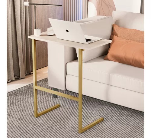Mesa para Notebook Thor Pérola com os Dourado Sal Movelaria