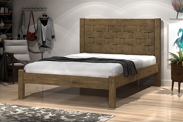 Cama Casal Laila 100% MDF Jequitibá JA Móveis