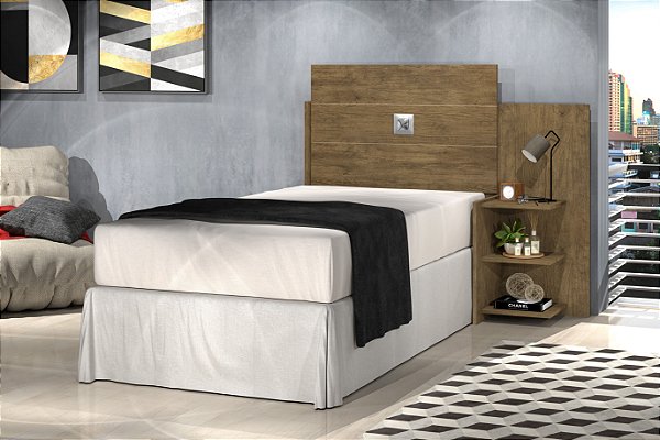 Cabeceira Box Solteiro Acapulco 0,90 Jequitibá J&A Móveis