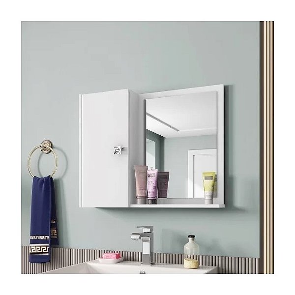 ESPELHEIRA E ARMARIO SUPERIOR GENOVA DESMONTADO BRANCO