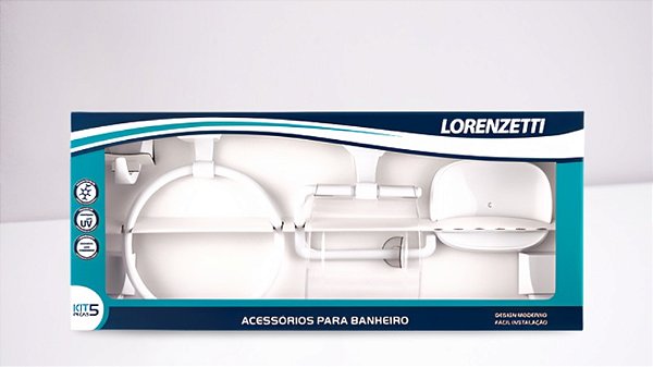 Kit Attic Quadra 5 Pçs ABS cor:BR ref 2000 F24 LORENZETTI