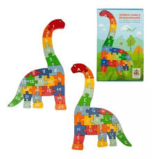 QUEBRA-CABEÇA DINOSSAURO LETRAS E NÚMEROS - FÁBRIKA DOS SONHOS