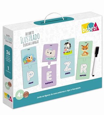 Alfabeto Completo Ilustrado de Escrever e Apagar