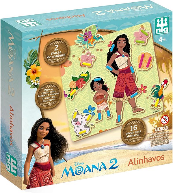 Brinquedo Educativo Alinhavo Disney Moana 24 Peças