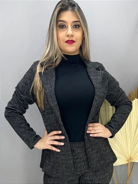 Blazer confortável social malha crepe