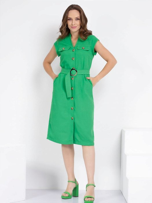 Vestido chemise manga japonesa alfaiataria