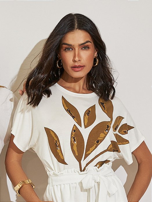Blusa natural basic malha