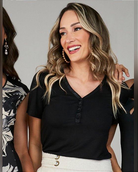 Blusa gola com brilho miravest