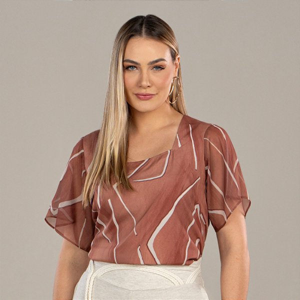 Blusa manga tule miravest