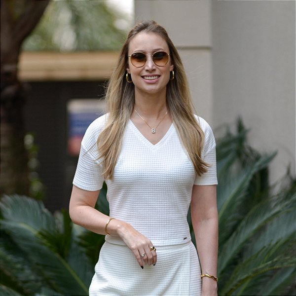 Blusa smel tecido decote v