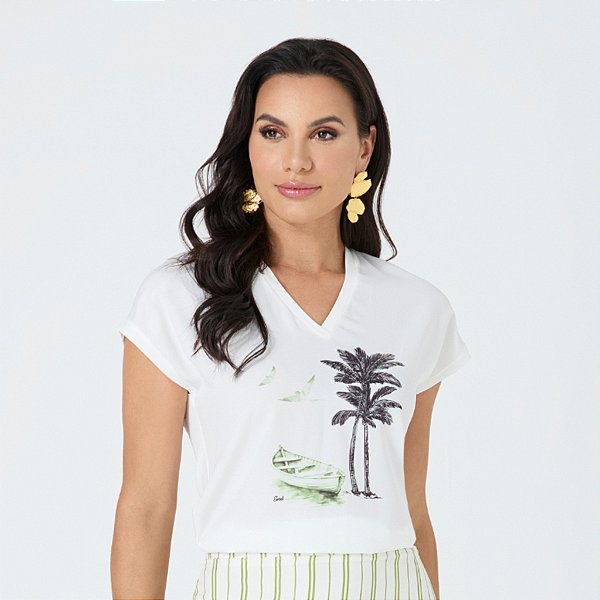 Blusa smel decote v coqueiro
