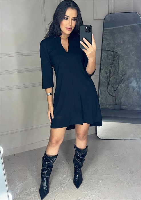 Vestido de malha manga 3/4