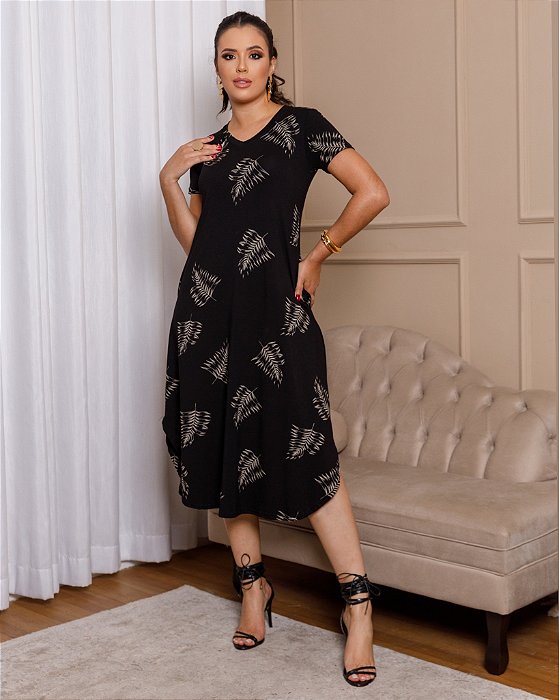 Vestido Midi confortável malha