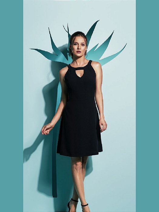 Vestido alfaiataria ênfase pedra e canulite