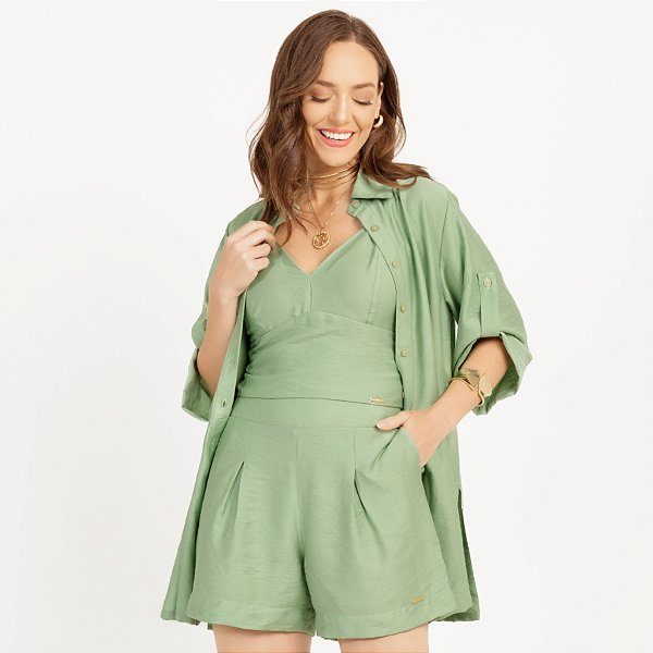Camisa fenda lateral viscomida lisa medi modas
