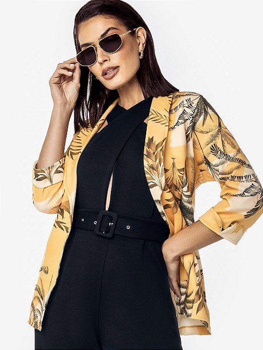 Blazer Alfaiataria Noble folhas formitz fashion