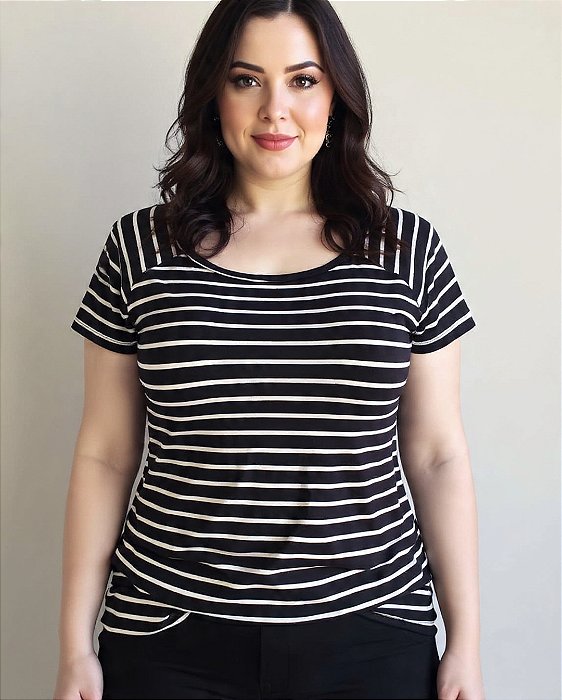 Blusa listrada gabi plus