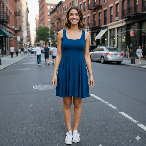 Vestido pala de malha grego