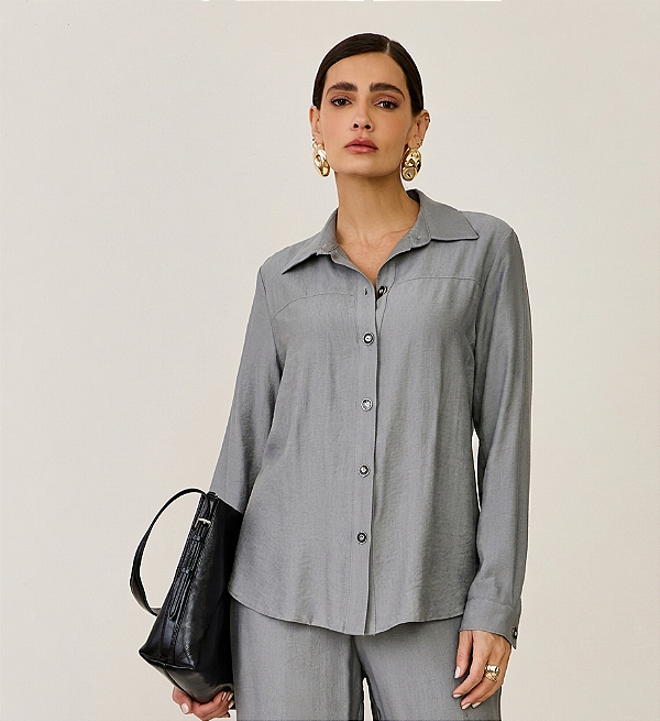 Camisa de viscose creponada Realist concept