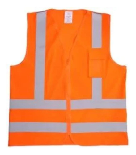 Colete Refletivo Com Bolso Laranja Fluor - Laranja - XGG