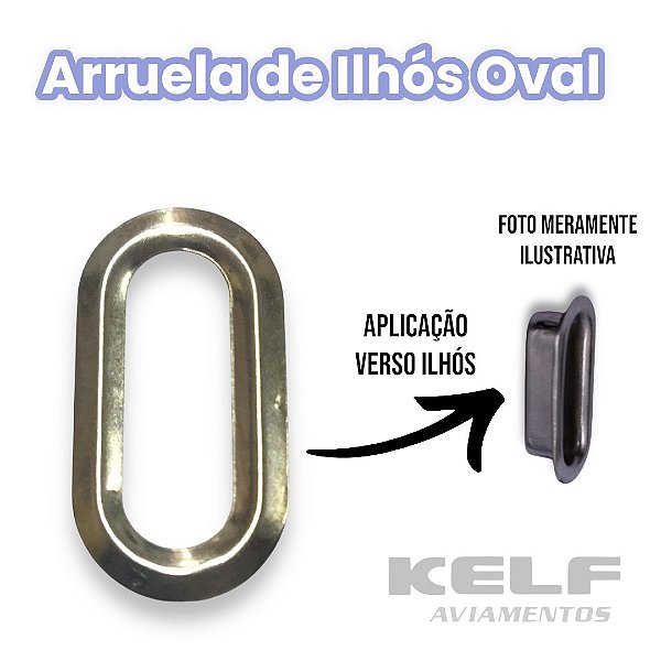 Arruela para Ilhós Oval 17mm - Cor Niquelada 1.000un P16B