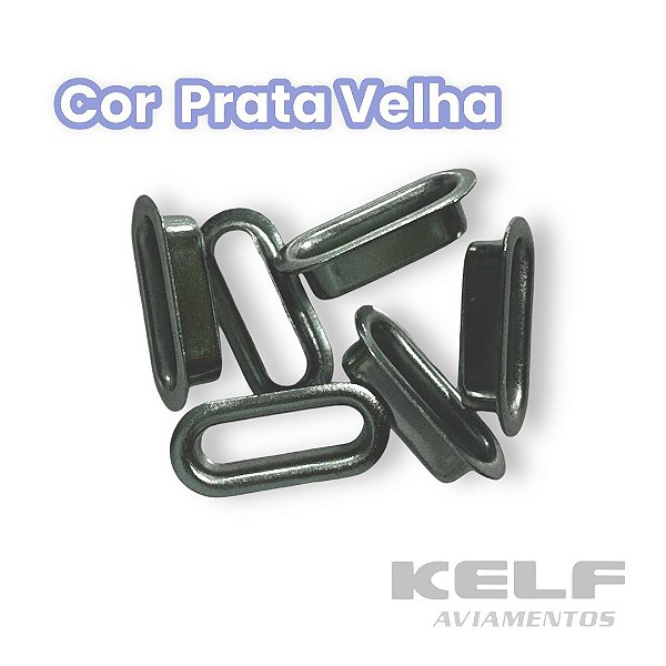 Ilhós Oval 16mm - Cor Prata Velha 1.000un P10C