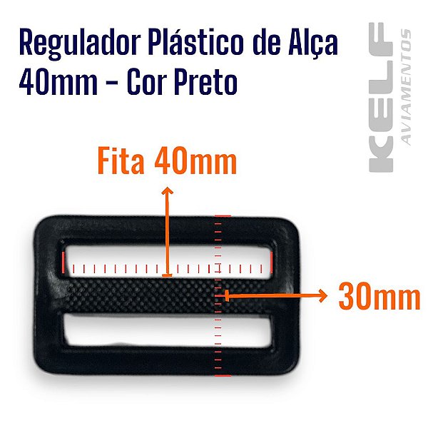 Regulador Plástico Alça 40mm P07A - Cor Preto 1000un