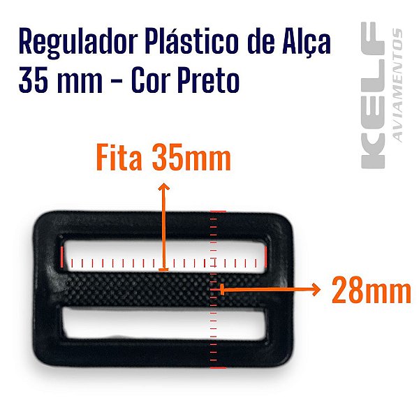 Regulador Plástico Alça 35mm P07A - Cor Preto 1000un
