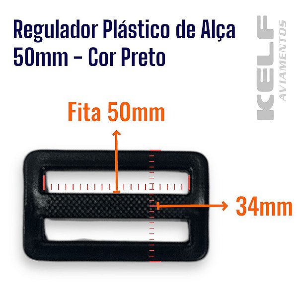 Regulador Plástico Alça 50mm P07A - Cor Preto 1000un