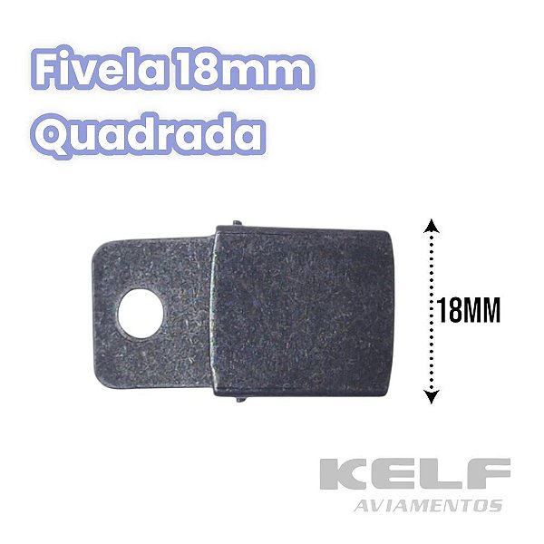 Fivela 18mm Lisa Quadrada - Cor Prata Velha 1000un P10A