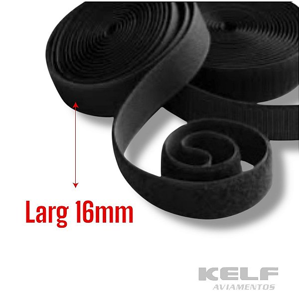 Velcro 16mm - Cor preto Cx 750m