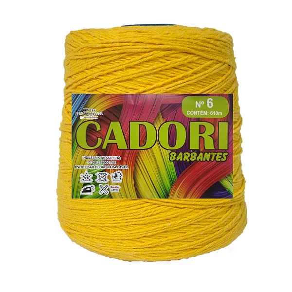 Barbante Cadori 4/6 Cor Amarelo Canário 717 - Rolo 610m