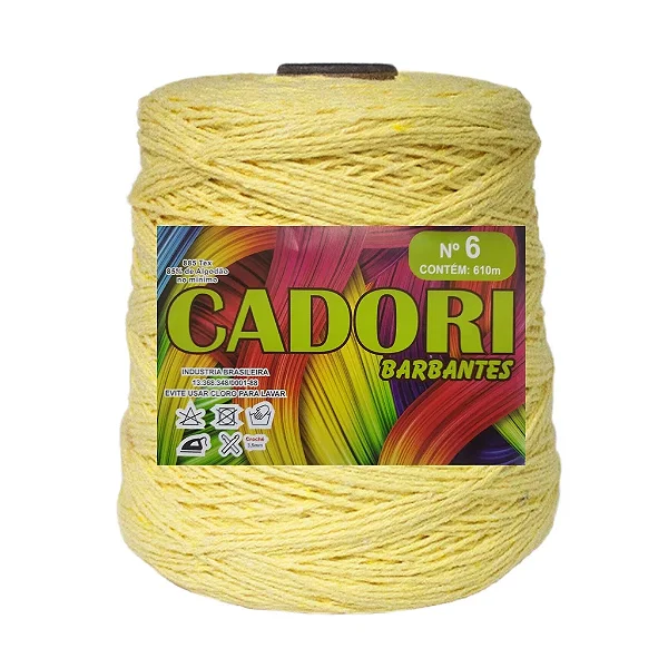 Barbante Cadori 4/6 Cor Amarelo Claro 715 - Rolo 610m