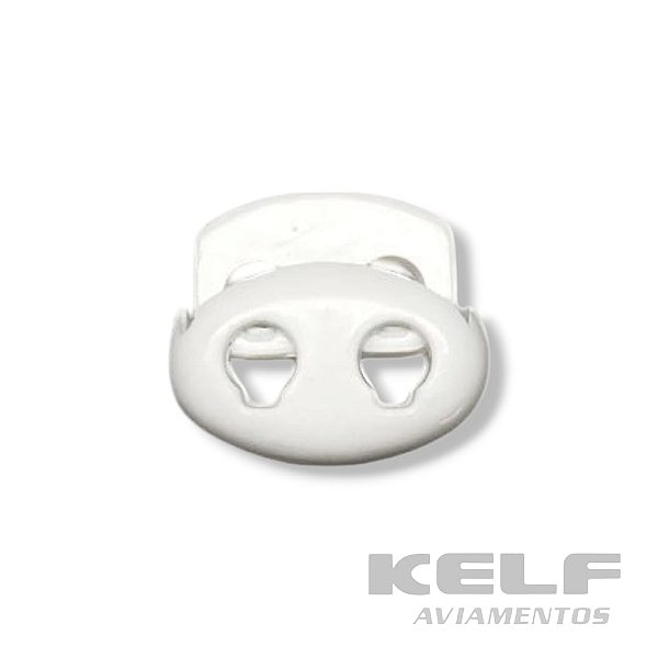 Ponteira Para Cordão Elástico Focinho de Porco - Cor Branco modelo pequeno 100un