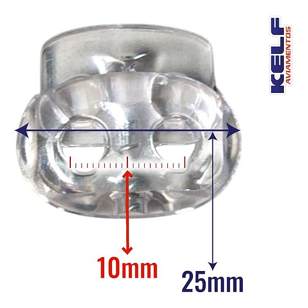 Ponteira Para Cordão Elástico Focinho de Porco - Cor Transparente modelo grande 100un