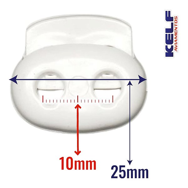 Ponteira Para Cordão Elástico Focinho de Porco - Cor Branco modelo grande 100un