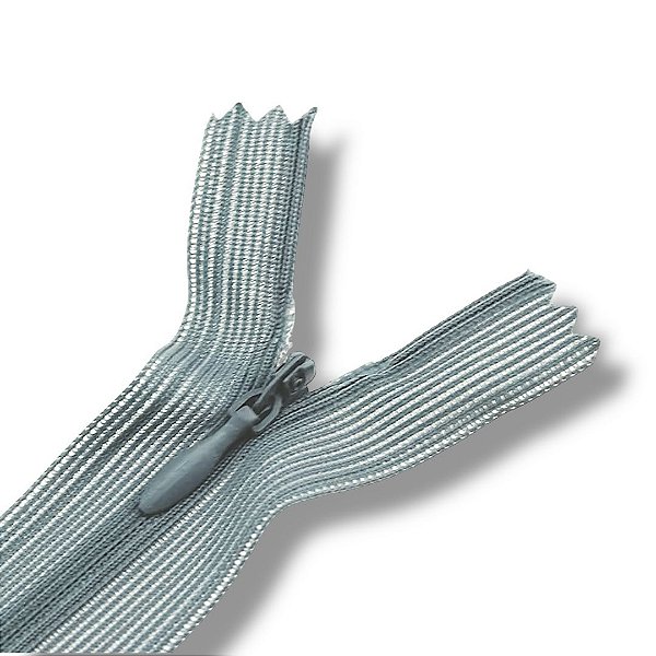 Ziper Invisível Fixo Tela n°3 20cm - Cor Cinza Claro 310 10un BV1ABC
