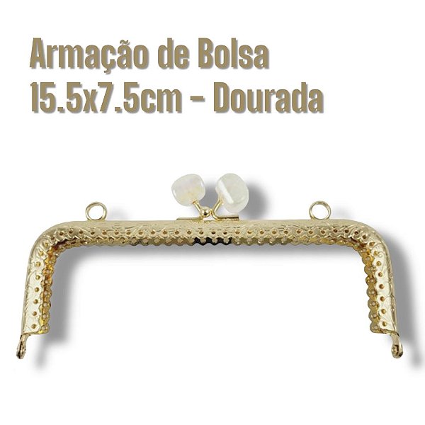 Armação de Bolsa 153712 15.5x7.5cm Cor Dourada 1un