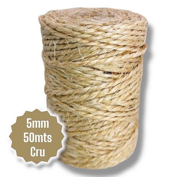 Cordão de sisal Natural 151265 5mm 151265 5mm 50mt Cru