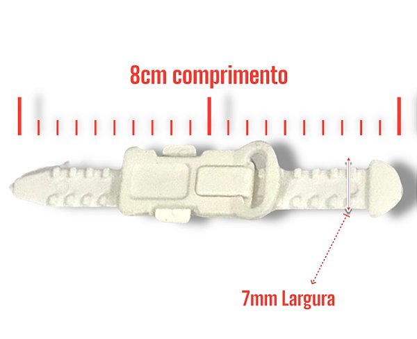 Fecho Deslizante 359 8cm comp. x 7mm largura - Cor Branco