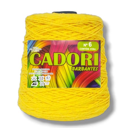 Barbante Cadori 4/6 Cor Amarelo Ouro 719 - Rolo 610m
